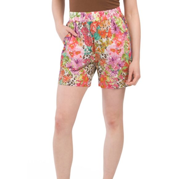NEW JOHNNY WAS Wild Garden Shorts cotton Multi color